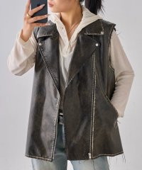 PAL OUTLET/【WHO'S WHO gallery】ヴィンテージライクレザーライダースベスト/508290513