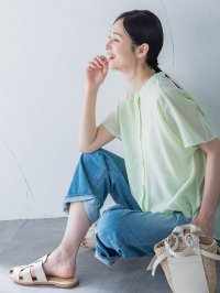 LAUTREAMONT/ロートレアモン LAUTREAMONT シアードロストフレンチスリーブシャツ≪洗濯機で洗える≫/508290757