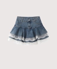LA POMME petit/ラポミ プチ LA POMME petit Double Lace Flare Denim Skirt/508290852