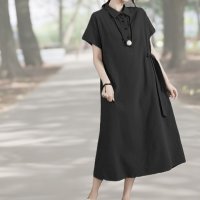 ica/アイカ ica ワンピース マタニティ ウェア 授乳服 授乳 産後 Aライン ミモレ ロング ミモレ丈 ロング丈 半袖 コットン 綿 涼しい 前開き 半開き ゆ/508290856