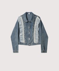 LA POMME petit/ラポミ プチ LA POMME petit Ruffle Deco Pearl Denim Jacket/508290857