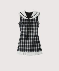 LA POMME mint/ラポミ ミント LA POMME mint Sailor Collar Plaid Sweet Dress/508290865