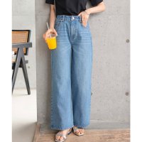 KOBE LETTUCE/コウベレタス KOBE LETTUCE [ Petitle / プチレ ] ウエスト調整ゴム付きワイドデニムパンツ【プチ】 [M4239]/508290939