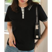 KOBE LETTUCE/コウベレタス KOBE LETTUCE スナップボタンポロニットトップス [N1193]/508290942