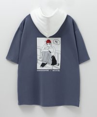 MAC HOUSE/マックハウス Mac－House ポンチ素材バックプリントフードTシャツ/508290997