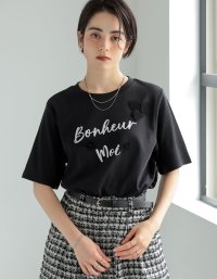 Re:EDIT/リエディ Re:EDIT スムースコットン立体フラワーロゴTシャツ/508291063
