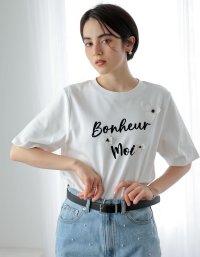 Re:EDIT/リエディ Re:EDIT スムースコットン立体フラワーロゴTシャツ/508291063
