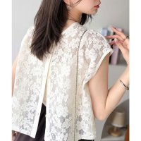 Classical Elf/クラシカルエルフ Classical Elf ふわり、風をまとったような軽やかさ。甘すぎない、大人のためのメッシュレーストップス/508291086