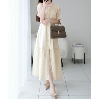 Classical Elf/クラシカルエルフ Classical Elf 【mily bilet】おしゃれと高級感の絶妙なバランス。花刺繍ガーゼレトロシャツワンピース/508291099