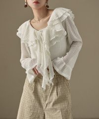 Fashion Letter/ファッションレター Fashion Letter メッシュフリル ZIPカーディガン/508291108