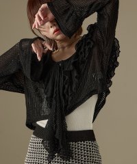 Fashion Letter/ファッションレター Fashion Letter メッシュフリル ZIPカーディガン/508291108