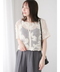 Te chichi TERRASSE/フラワーメッシュカーディガン/508291127