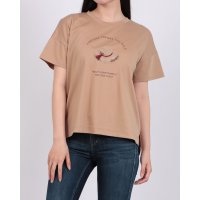 BRODIAEA/ブローディア BRODIAEA 麦わら帽子デザイン半袖Tシャツ/508291200