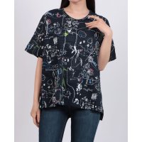 BRODIAEA/ブローディア BRODIAEA リップル加工総柄半袖プルオーバー【日本製】/508291206