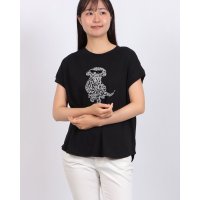 EGLANTINE/エグランティーヌ EGLANTINE 犬デザイン刺繍 フレンチスリーブカットソー/508291208