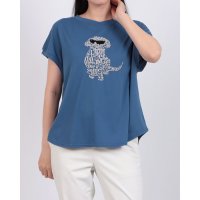 EGLANTINE/エグランティーヌ EGLANTINE 犬デザイン刺繍 フレンチスリーブカットソー/508291208