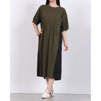 EGLANTINE/エグランティーヌ EGLANTINE 素材切り替え半袖ワンピース/508291211