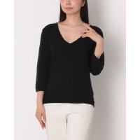 RINASCIMENTO/リナシメント RINASCIMENTO バイアスボーダーVネックニットTOPS/508291224