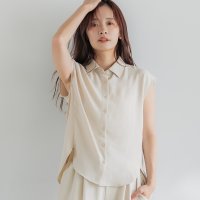 coca/コカ coca シボサテンライクノースリーブラウンドシャツ/508291305