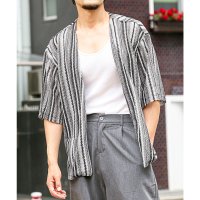 LUXSTYLE/ラグスタイル LUXSTYLE バルファレース半袖カーディガン/バルファレース 半袖カーディガン 夏用 サマーカーディガン メッシュ ストライプ シースルー/508291531