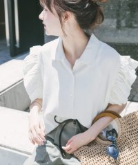 ITEMS URBAN RESEARCH/フリルリネンショートブラウス/508291606