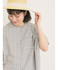 Samansa Mos2/【クールコットン】柄アソートクレリック袖タックブラウス/508291665