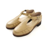 pointer/ポインター pointer [ポインター]本革 Tストラップパンプス レディース 靴 白 黒 サンダル 3E 幅広 PO5779/508291782