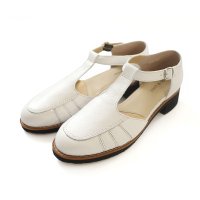 pointer/ポインター pointer [ポインター]本革 Tストラップパンプス レディース 靴 白 黒 サンダル 3E 幅広 PO5779/508291782