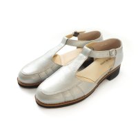 pointer/ポインター pointer [ポインター]本革 Tストラップパンプス レディース 靴 白 黒 サンダル 3E 幅広 PO5779/508291782