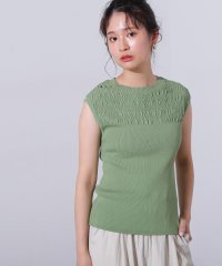N Natural Beauty Basic/シャーリングフレンチスリーブニット/508043427