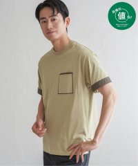 ikka/ストライプMIXポケットTシャツ/508111537