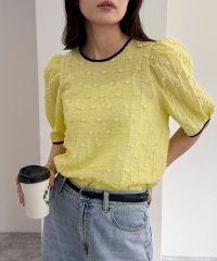 fredy emue/シアージャガードパイピング半袖ブラウス/508278798