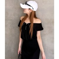 ROYAL PARTY/ロイヤルパーティー ROYAL PARTY ハーフZIPオフショルカットトップス/508286217