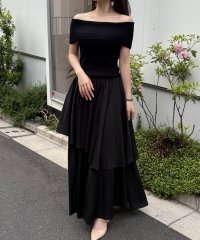 JUNOAH/ジュノア JUNOAH オフショルニットドッキングイレヘムワンピース/508292081