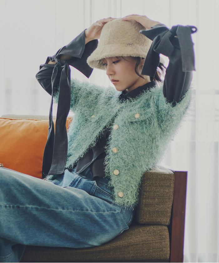 シャギーニットジャケット　ジルスチュアート ジル スチュアート JILL STUART シャギーニットジャケット