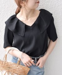 SHIPS any WOMEN/【WEB限定】SHIPS any:〈洗濯機可能〉ラフ サテン フリルカラー ブラウス 25SS/508292732