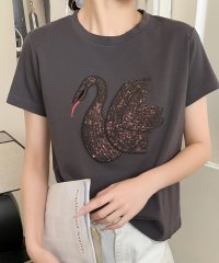LOWO/ロワ LOWO スパンコールアニマル刺繍Tシャツ カットソー/508292774