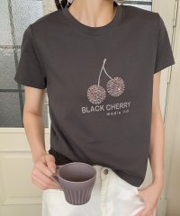 LOWO/ロワ LOWO ビジュー刺繍フルーツモチーフTシャツ カットソー/508292775