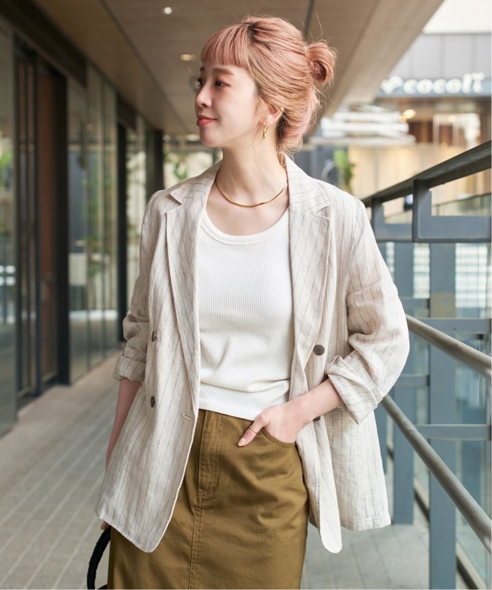 FLAX リネン ベージュ シャツ ジャケット 麻 FLAX リネン ベージュ シャツ ジャケット 麻（追加3》手洗い可