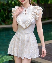 TeddyShop/テディショップ Teddyshop レディース水着 花柄チャイナワンピ風バックリボンオールインワン水着 [大きいサイズ有] 【返品不可商品】/508293944