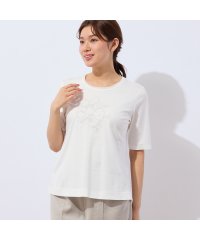 LOBJIE/【洗える・日本製】花文字刺繍Tシャツ/508293957