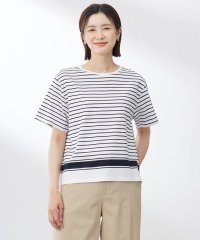J.PRESS LADIES/【洗える】パネルボーダー Tシャツ/508294122