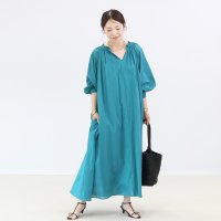 Aletta vita/アレッタ ヴィータ Aletta vita 綿ボイルギャザーネックロングワンピース/508294315
