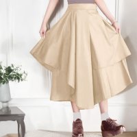 ica/アイカ ica デザイン スカート パンツ 袴パンツ 変形 Aライン フレア モード系 ストリート系 原宿系 アシメ アシメトリー ミモレ ミモレ丈 ロング ロ/508294488