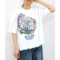 ScoLar/スカラー ScoLar スカラープラネット柄 メロウステッチ切替Tシャツ/508294567