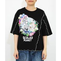 ScoLar/スカラー ScoLar スカラープラネット柄 メロウステッチ切替Tシャツ/508294567