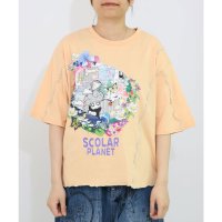 ScoLar/スカラー ScoLar スカラープラネット柄 メロウステッチ切替Tシャツ/508294567