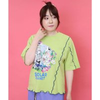 ScoLar/スカラー ScoLar スカラープラネット柄 メロウステッチ切替Tシャツ/508294567