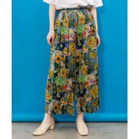 ScoLar/スカラー ScoLar ひまわりと狐のパッチワーク柄 ワッシャー加工パンツ/508294578