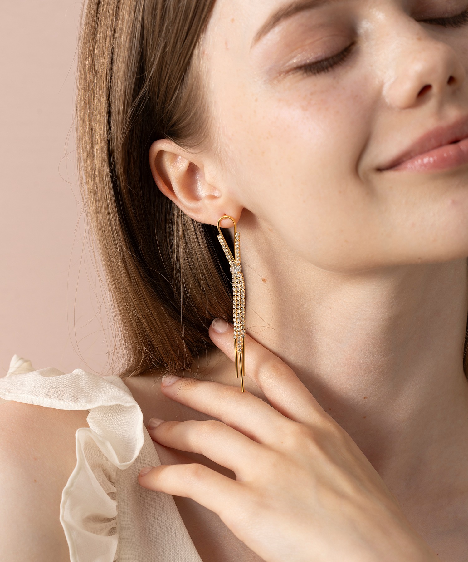 ★パリ発 vanrycke★ Calamity Jane ロング チェーン ピアス 18K ☆パリ発 vanrycke☆ Calamity Jane ロング チェーン ピアス 18K